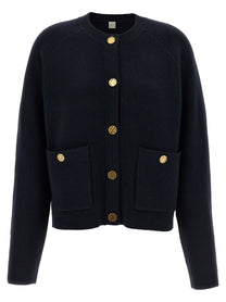 Toteme Hammered Button Cardigan Blue