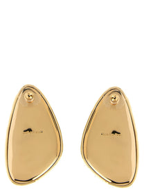 self-portrait Hammered Gold Crystal Earrings Gold
