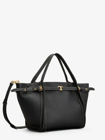 Tod's Women's Hammered Laeather Tote Bag Black
