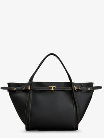 Tod's Women's Hammered Laeather Tote Bag Black