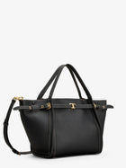 Tod's Women's Hammered Laeather Tote Bag Black, view 3