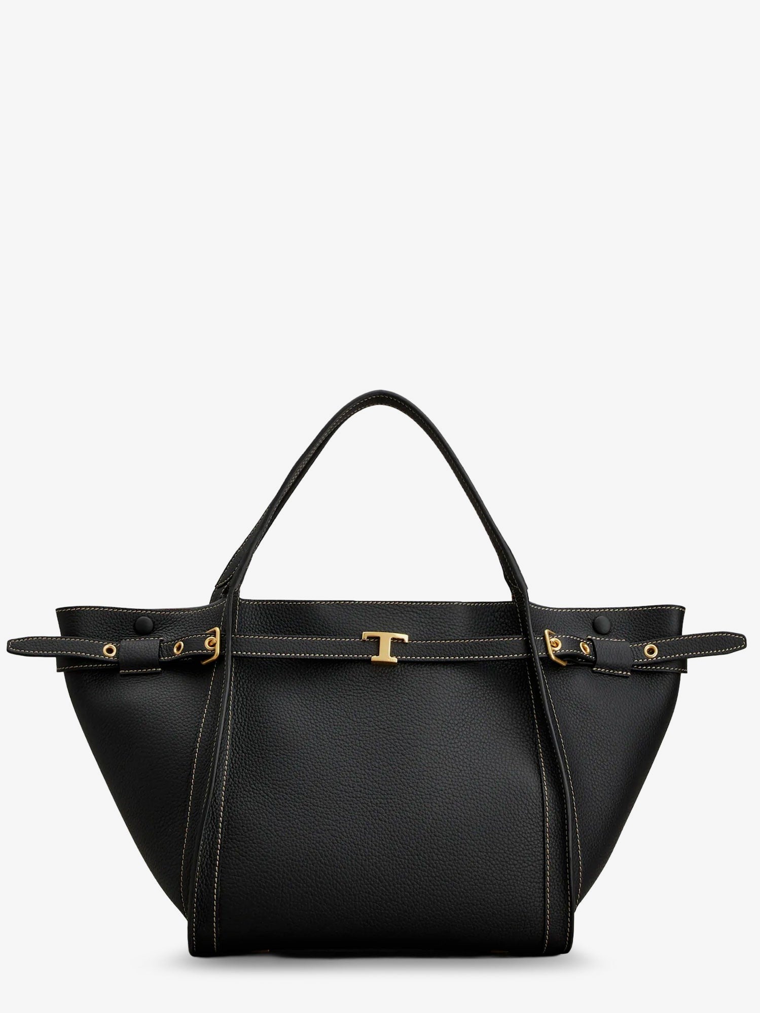 Tod's Women's Hammered Laeather Tote Bag Black
