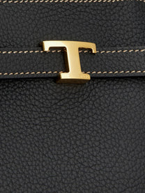 Tod's Women's Hammered Laeather Tote Bag Black