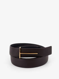 Tom Ford Men's Hammered Leather Belt Black