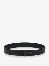 Tom Ford Men's Hammered Leather Belt Black