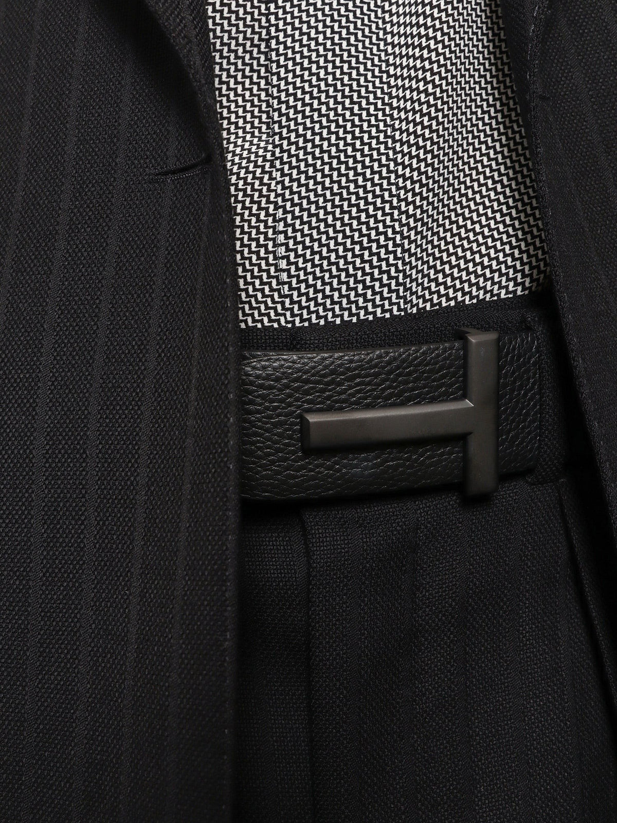 Tom Ford Men's Hammered Leather Belt Black, view 2