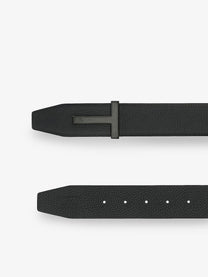 Tom Ford Men's Hammered Leather Belt Black