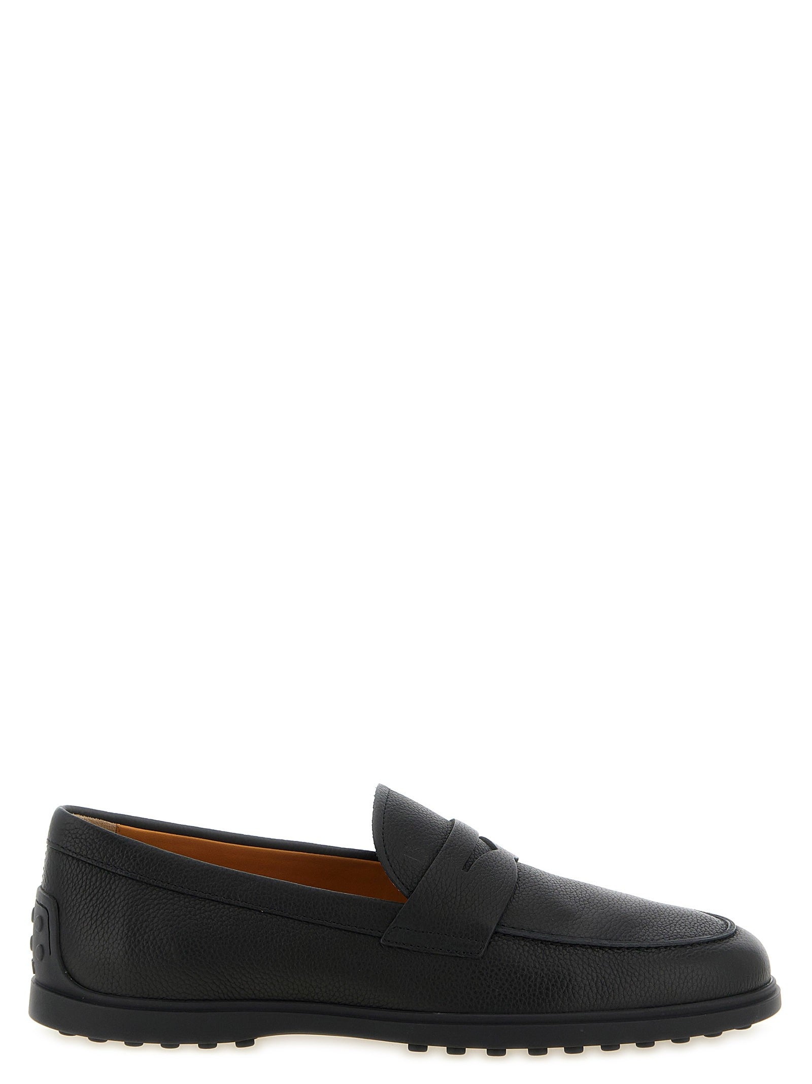 Tod's Hammered Leather Loafers Black