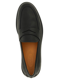 Tod's Hammered Leather Loafers Black