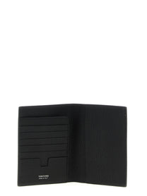 Tom Ford Hammered Leather Passport Holder Black, view 3