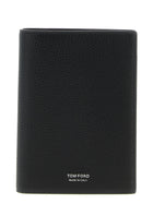 Tom Ford Hammered Leather Passport Holder Black