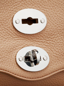 Zanellato Women's Hammered Leather Postina Daily Crossbody Bag Brown