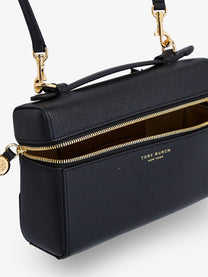Tory Burch Women's Hammered Leather Romy Slim Shoulder Bag Black