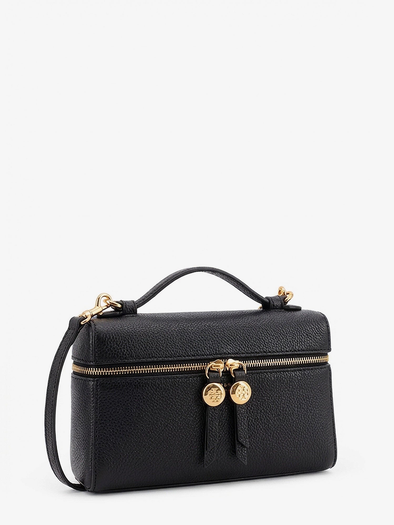 Tory Burch Women's Hammered Leather Romy Slim Shoulder Bag Black