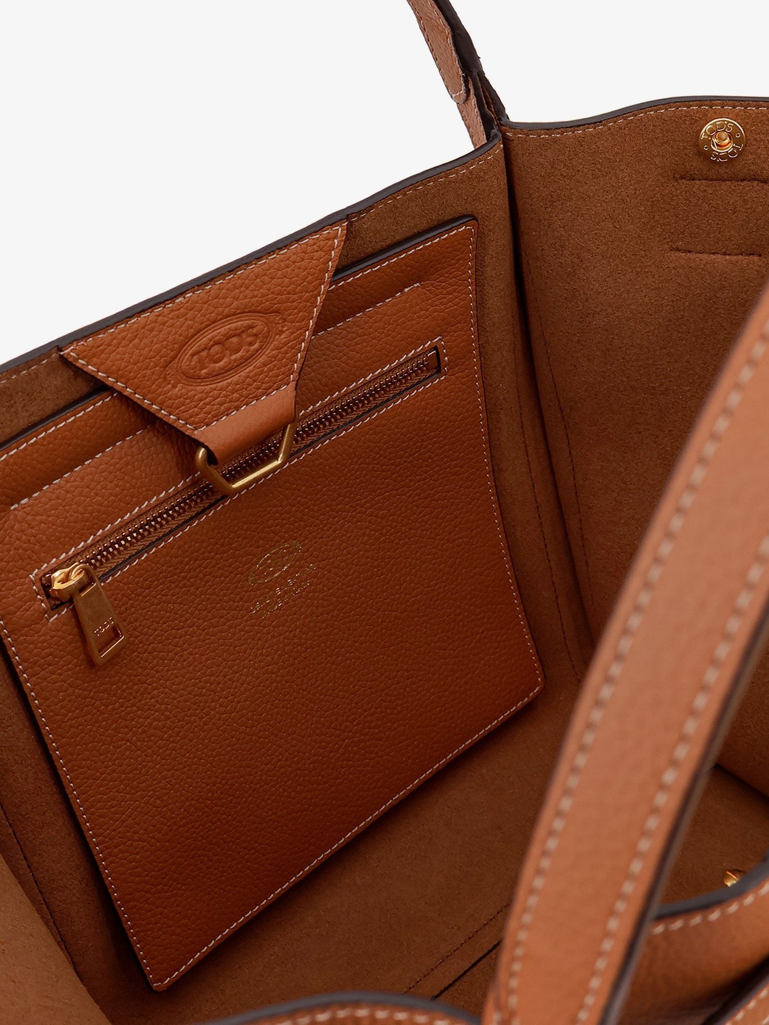 Tod's Women's Hammered Leather Shopping Bag Brown