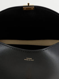Toteme Women's Hammered Leather Lock Shoulder Bag Black