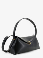 Toteme Women's Hammered Leather Lock Shoulder Bag Black, view 3