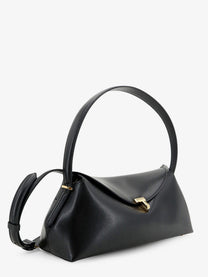 Toteme Women's Hammered Leather Lock Shoulder Bag Black