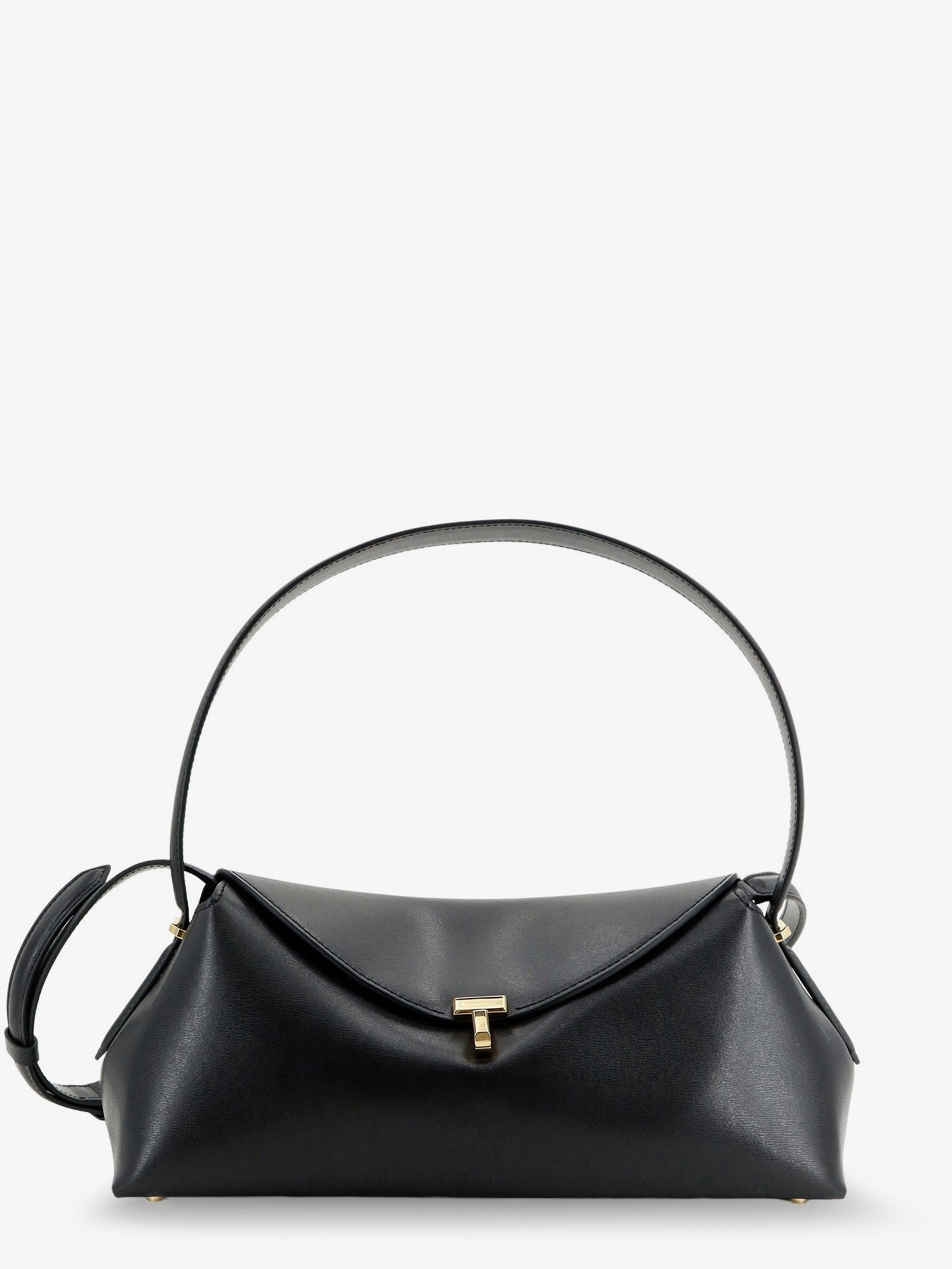 Toteme Women's Hammered Leather Lock Shoulder Bag Black