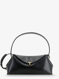 Toteme Women's Hammered Leather Lock Shoulder Bag Black