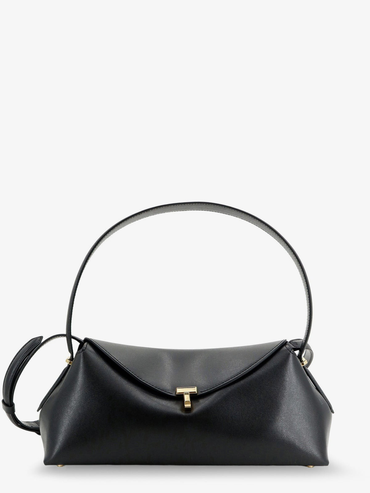Toteme Women's Hammered Leather Lock Shoulder Bag Black