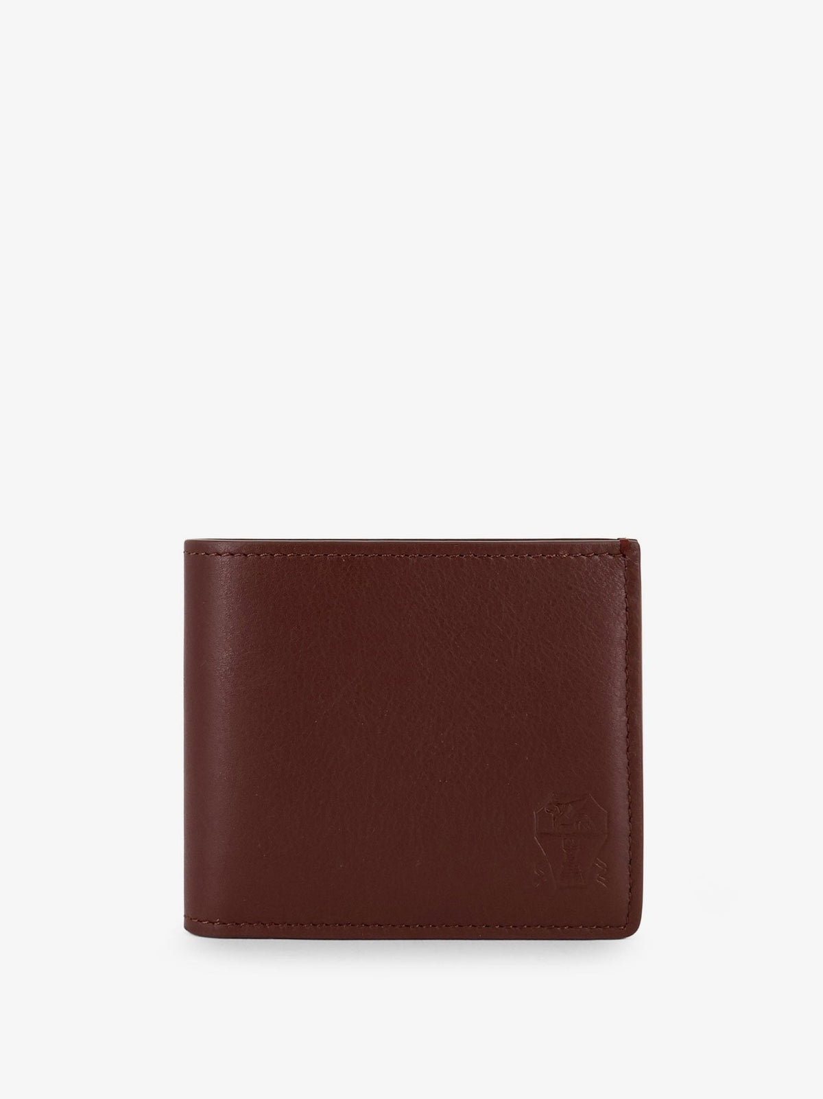 Brunello Cucinelli Men's Hammered Leather Wallet Beige