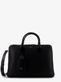 Tom Ford Men's Hammered Leather Working Bag Black