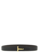 Tom Ford Men's Hammered Reversible Belt Gold, view 2