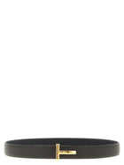 Tom Ford Men's Hammered Reversible Belt Gold