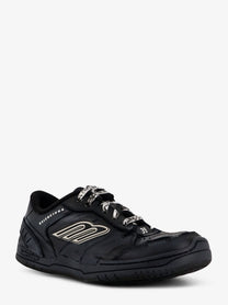 Balenciaga Men's Hamptons Worn Out Low Top Leather Sneakers Black