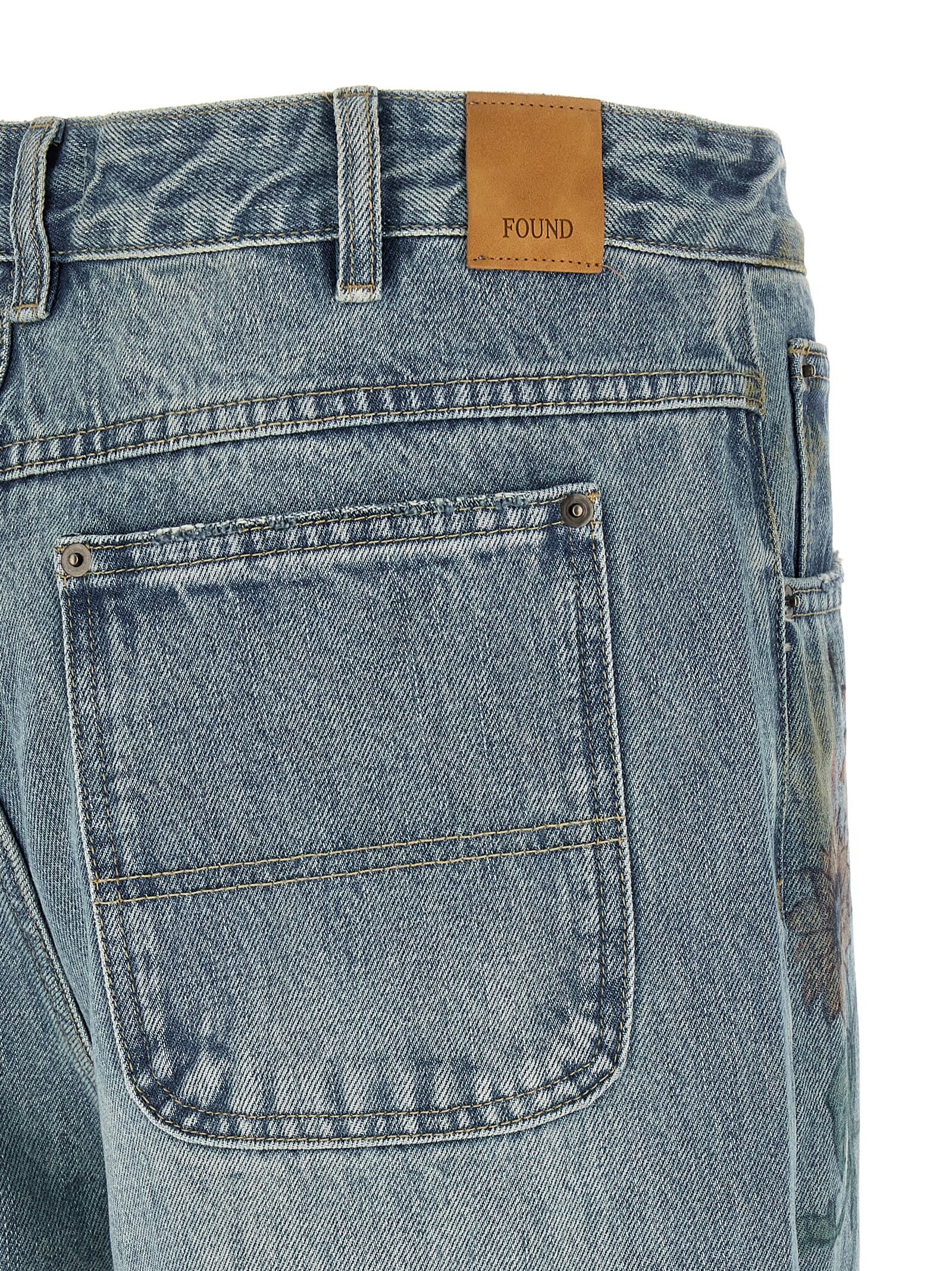 Found Hand Art Jeans Blue