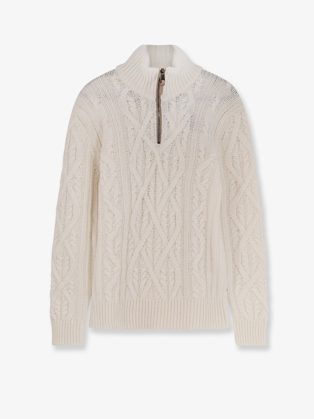 BOSS Men's Harpreno Virgin Wool and Cashmere Sweater White