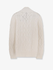 BOSS Men's Harpreno Virgin Wool and Cashmere Sweater White