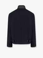 Bottega Veneta Men's Harrington Compact Cotton Gabardine Jacket Black, view 2
