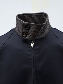 Bottega Veneta Men's Harrington Compact Cotton Gabardine Jacket Black