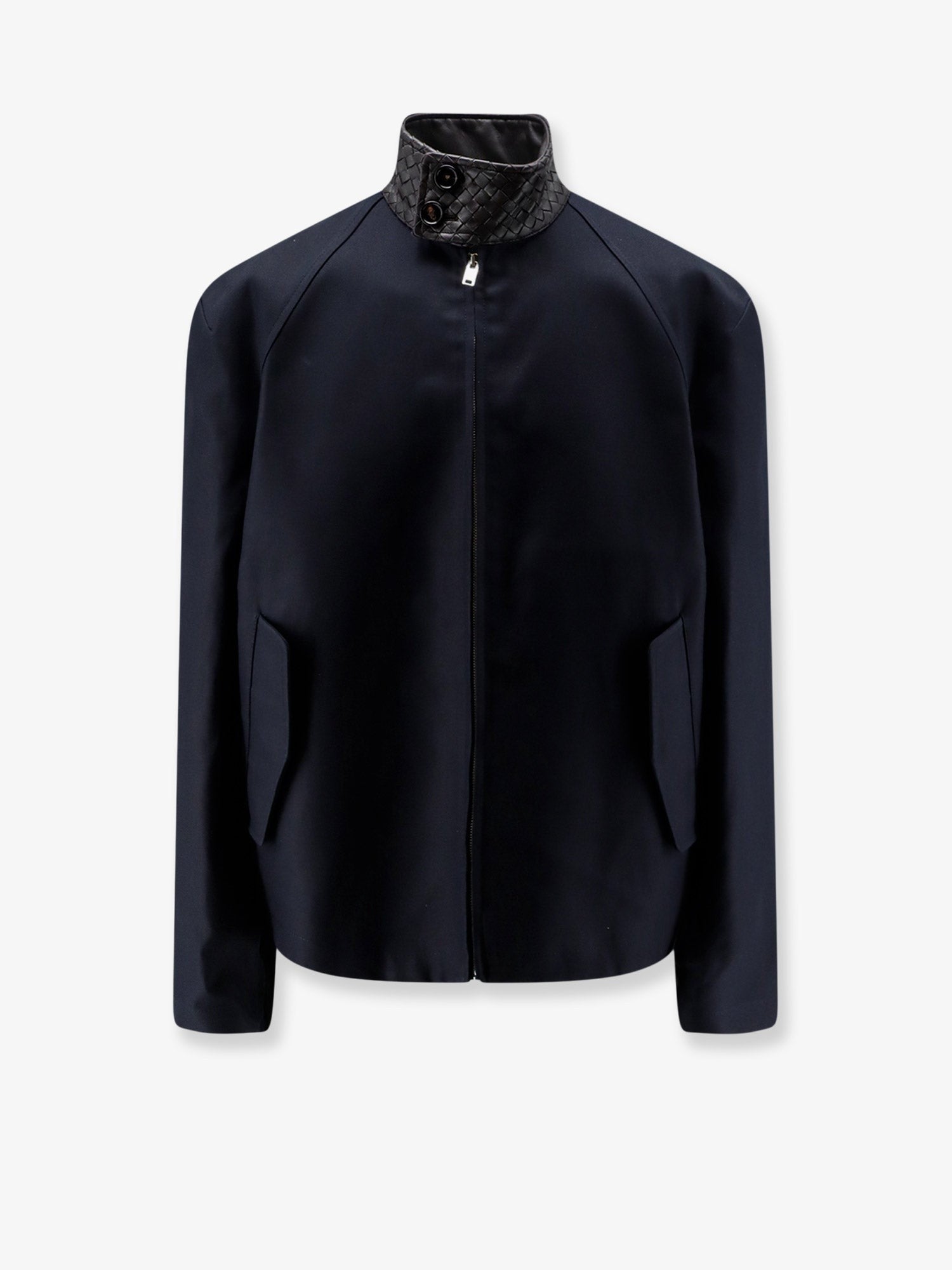 Bottega Veneta Men's Harrington Compact Cotton Gabardine Jacket Black