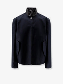 Bottega Veneta Men's Harrington Compact Cotton Gabardine Jacket Black