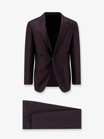 BOSS Men's Harvers Virgin Wool Suit Brown
