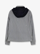 Moncler Men's Havas Striped Cotton Jacket Blue, view 2