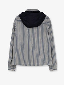 Moncler Men's Havas Striped Cotton Jacket Blue, view 2