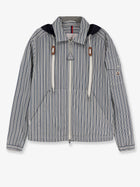 Moncler Men's Havas Striped Cotton Jacket Blue