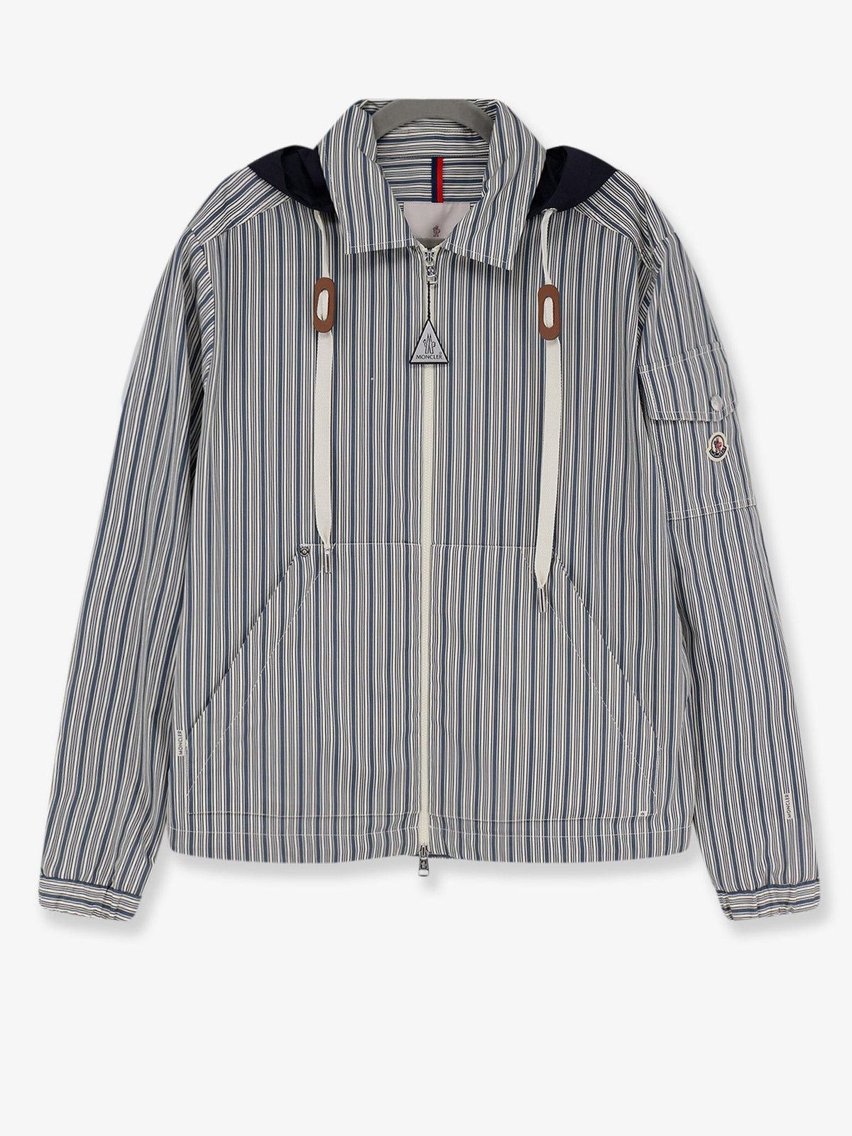 Moncler Men's Havas Striped Cotton Jacket Blue