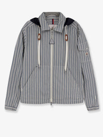 Moncler Men's Havas Striped Cotton Jacket Blue