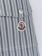 Moncler Men's Havas Striped Cotton Jacket Blue, view 3