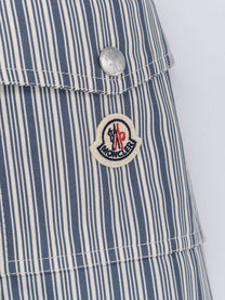 Moncler Men's Havas Striped Cotton Jacket Blue, view 3