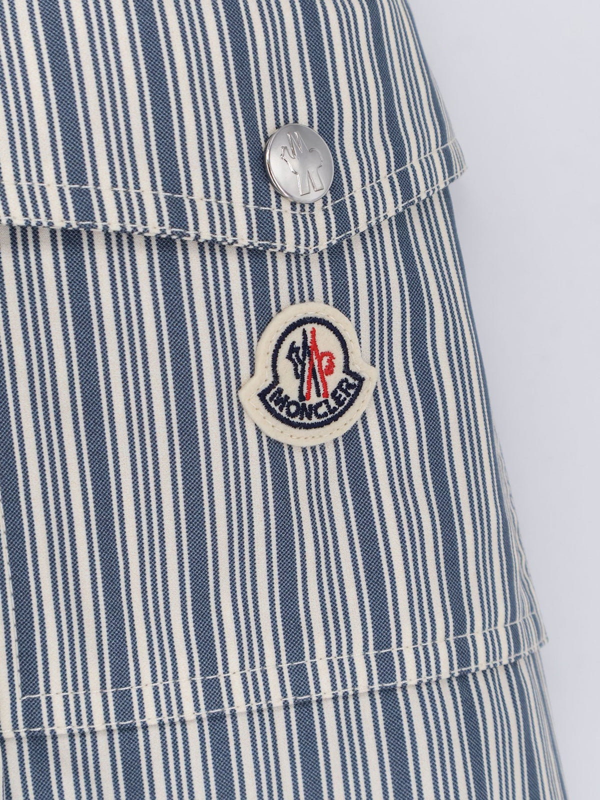 Moncler Men's Havas Striped Cotton Jacket Blue, view 3