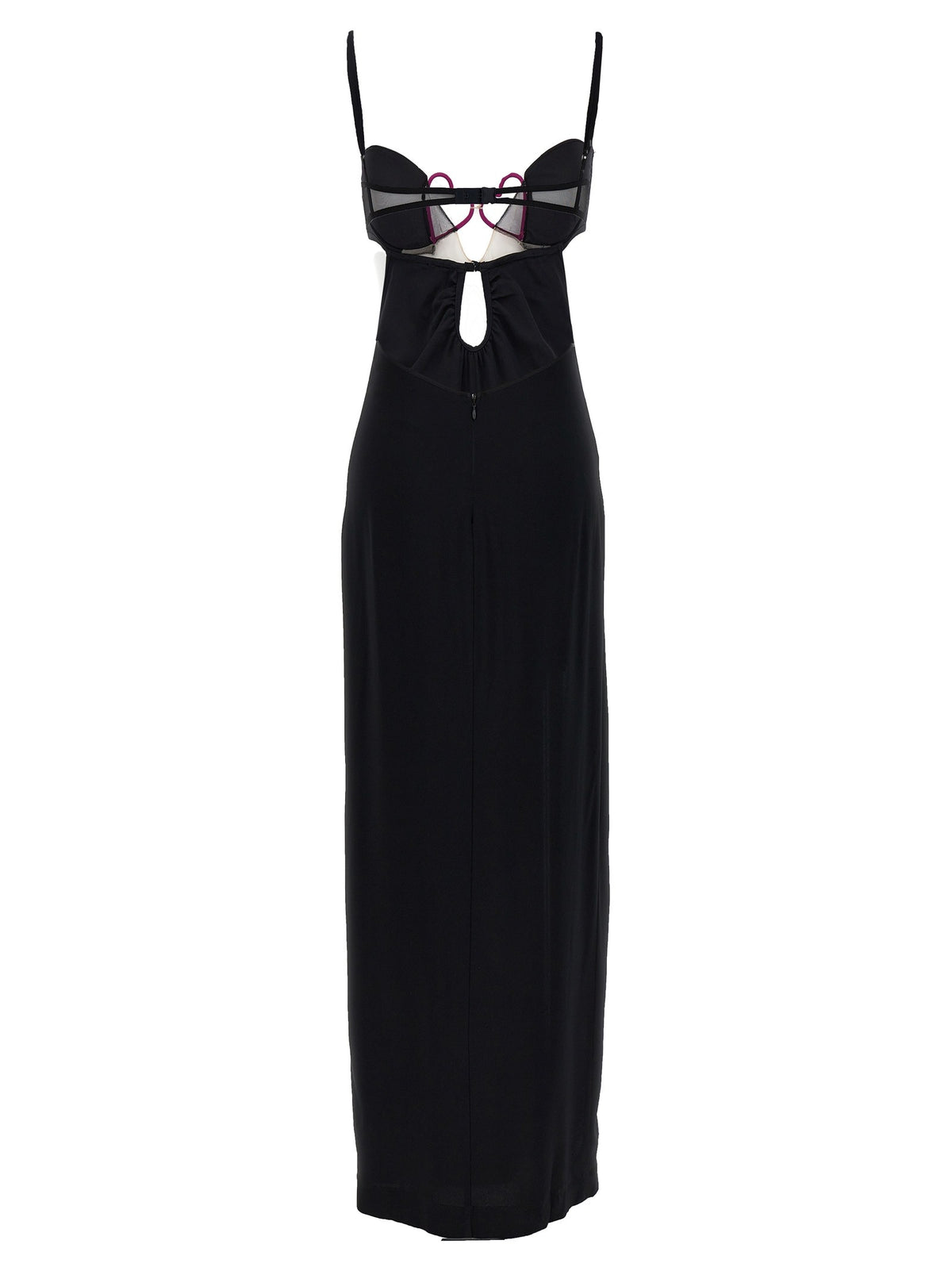 Nensi Dojaka Heart Bra Long Dress Black, view 2
