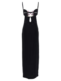 Nensi Dojaka Heart Bra Long Dress Black, view 2