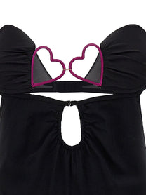 Nensi Dojaka Heart Bra Long Dress Black, view 4