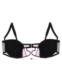 Nensi Dojaka Heart Bra Black